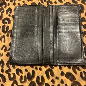 Bvlgari soft black leather long wallet